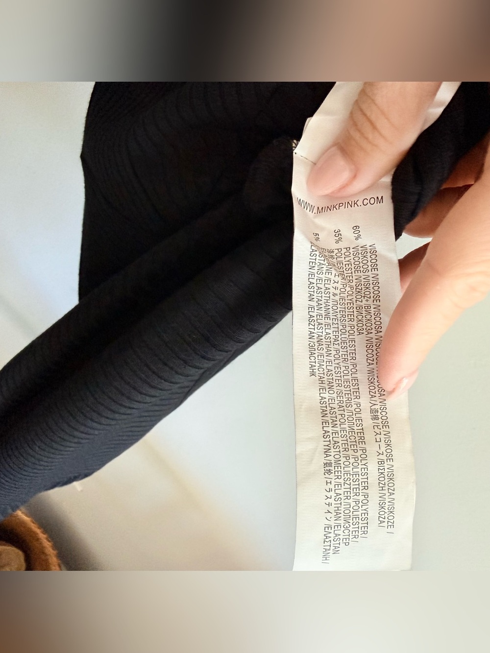 NWOT MINKPINK Revolve Black Ribbed Bodycon Midi Skirt | XS - Picture 5 of 7
